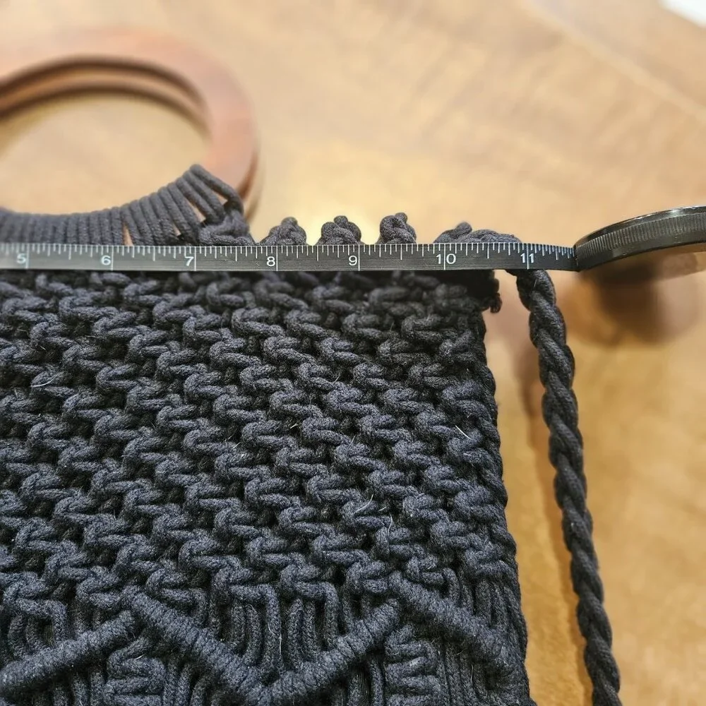 Danielle Nicole Black Fringe Macreme Purse - Picture 10 of 11
